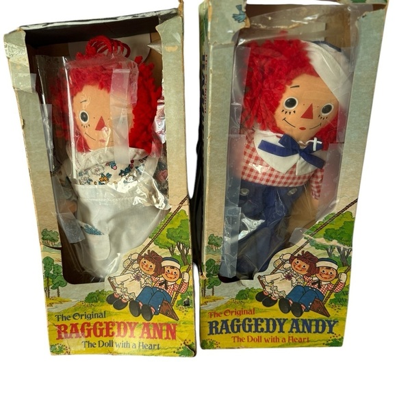 Raggedy Ann and Andy Set of two Dolls 1979 Knickerbocker Toy Company. - Picture 1 of 5